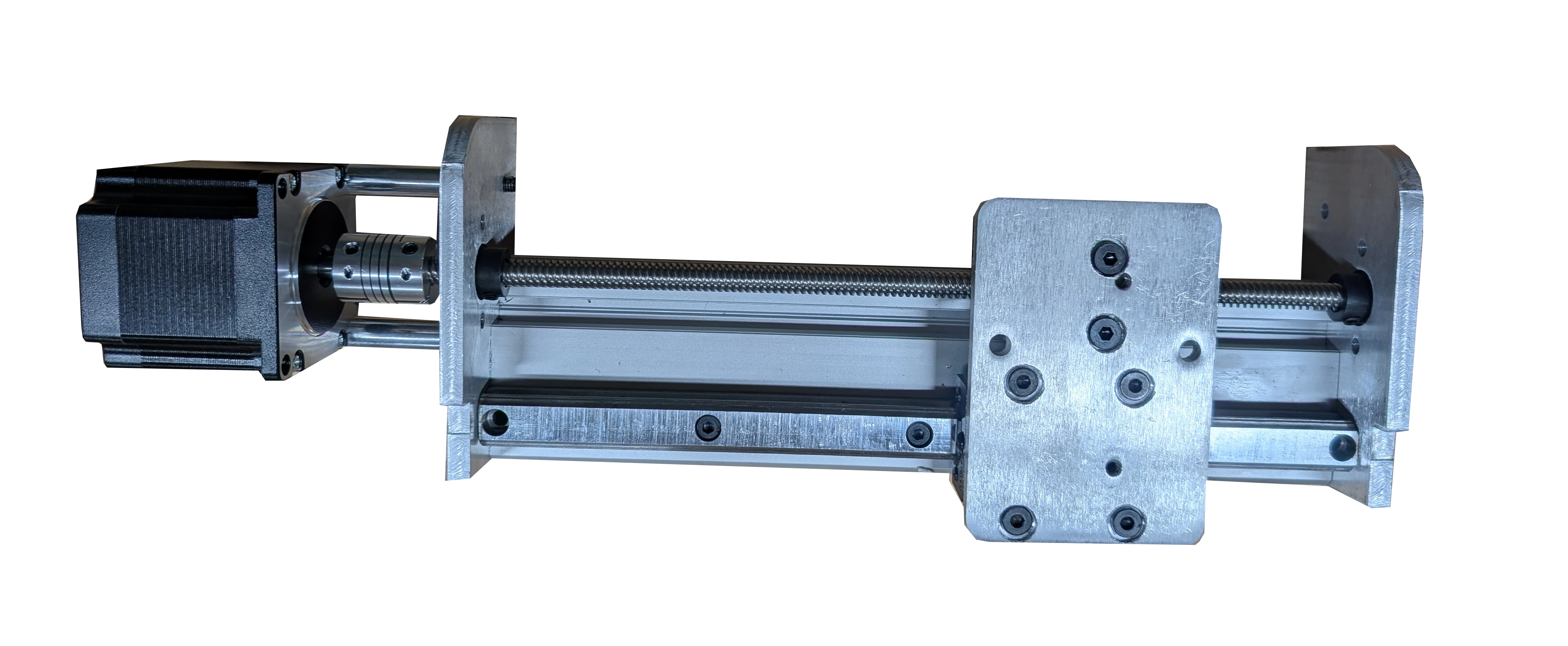 Top view of NEMA 23 lead screw driven linear actuator and gantry system